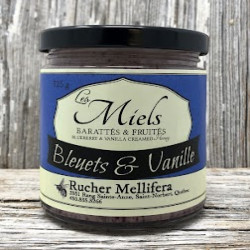 MIEL BARATTÉ BLEUET & VANILLE 325G