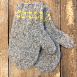 MITAINES DE LAINE GRIS PALE